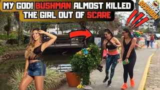 BUSHMAN PRANK 2023 NEW👻 TRY NOT TO LAUGH AT THESE WOMEN'S REACTIONS😅 INSANE SCREAMS OF FEAR! BROMAS!