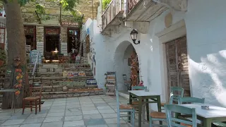 Apeiranthos village walk in Naxos island, Greece