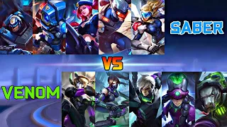 S.A.B.E.R VS V.E.N.O.M | MOBILE LEGENDS SABER VS VENOM 1 VS 1 FIGHT