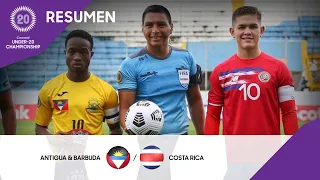 Campeonato Sub-20 de la Concacaf 2022 | Resumen | Antigua y Barbuda vs Costa Rica