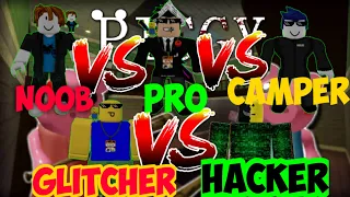ROBLOX PIGGY | NOOB vs PRO vs CAMPER vs GLITCHER vs HACKER Challenge.