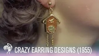 Crazy Earring Designs Including Cuckoo Clocks & More! (1955) | Vintage Fashions