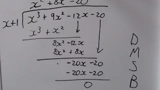 Factorising cubic functions using algebraic long division