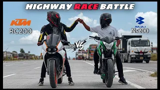 Pulsar Ns200 Vs Ktm Rc200 Drag Race | Full Throttle