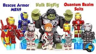 Iron Man MK50 War Machine MK6 Rescue Armor MK49 Avengers Endgame Set 13 Unofficial LEGO Minifigures