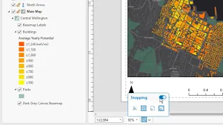 Use snapping in layouts in ArcGIS Pro