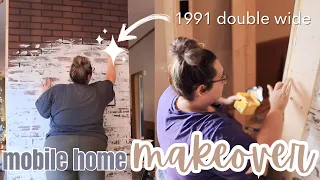 *EXTREME* MOBILE HOME MAKEOVER | 1991 double wide mobile home renovations | modern farmhouse | ep.12