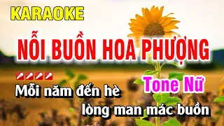 Nỗi Buồn Hoa Phượng Karaoke Tone Nữ Nhạc Sống | Nguyễn Duy