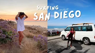 surfing in sunny San Diego  🌊