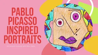 Abstract portraits in the style of Pablo Picasso art tutorial for kids