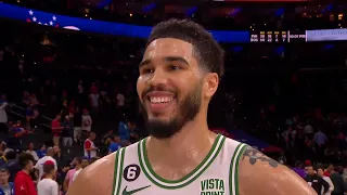 Jayson Tatum Delivers His Post GAME 6 Interview And Talks To Donovan Mitchell