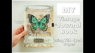 DIY Vintage Journal Book No Cost using Tea Dyed Papers ♡ Maremi's Small Art ♡