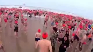 New year’s swim, Zandvoort, Holland