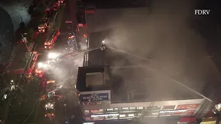 [ Manhattan 3rd Alarm Box 1476 ] Heavy Fire Throughout 3 Story Commercial Clothing store in Harlem