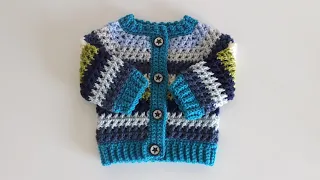 Crochet #20 How to crochet a baby cardigan "Kriss Cross"