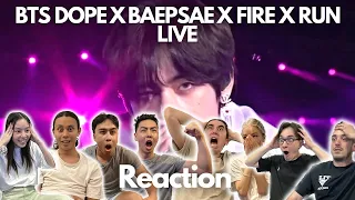 WE ARE SHOCKED!! FIRST TIME EVER WATCHING BTS DOPE​ X​ BAEPSAE​ X FIRE X RUN​ LIVE