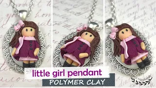 ~JustHandmade~ How to make a polymer clay (fimo) little girl / Gorjuss doll - pendant - tutorial