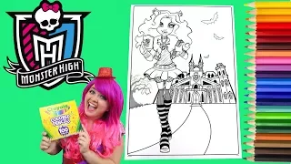 Coloring Monster High Clawdeen Wolf GIANT Coloring Book Page Colored Pencil | KiMMi THE CLOWN