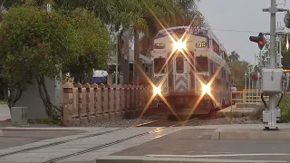 Coaster 640 arrives and departs Carlsbad Village 10/8/2020