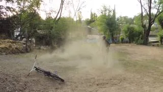 BMX Rider Fails to Land Crazy Trick on Dirt Ramp