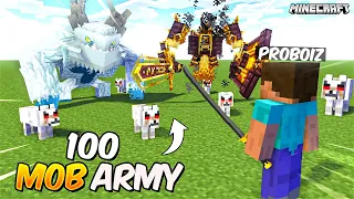 100 Mob Army vs Me in Minecraft