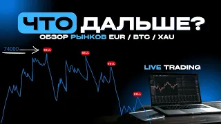 ОБЗОР РЫНКОВ ЛАЙВ / BTC / EUR / XAU / ТРЕЙДИНГ