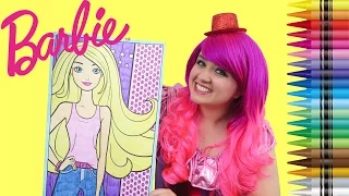 Coloring Barbie GIANT Coloring Book Page Crayola Crayons | COLORING WITH KiMMi THE CLOWN