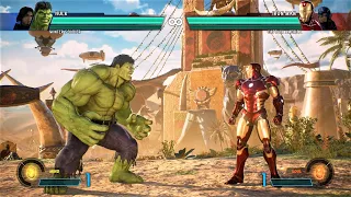 Hulk & Winter Soldier vs Iron Man & Captain America (Hardest AI) - Marvel vs Capcom: Infinite