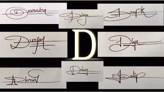 ☑️D letter signature style. How to make most stylish signature. whatsapp on 8000835507 for paid work