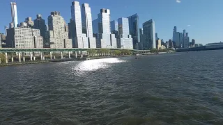 Slow Motion Waves on Hudson River with NYC Skyline | 1hinews