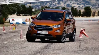 Ford EcoSport 2018 - Maniobra de esquiva (moose test) y eslalon | km77.com