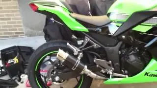 Kawasaki Ninja 300 with Delkevic exhaust, seat cowl, bulbs