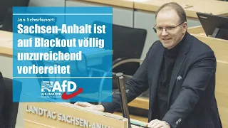 Jan Scharfenort: Sachsen-Anhalt ist auf Blackout völlig unzureichend vorbereitet