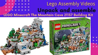 Unpack and assemble-LEGO Minecraft The Mountain Cave 21137 Building Kit 乐高《我的世界》山洞场景积木拼装