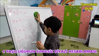 4 yaşlı Uğurun ''Riyaziyyat dərsində'' 11 misalı səhvsiz  riyazi hesablamasına buyurun baxın ...