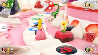 Mario Party Superstars - Peach vs Mario vs Luigi vs Rosalina - Peach's Birthday Cake