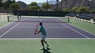 Dominic Thiem and Fabio Fognini hitting session at Indian Wells 2019