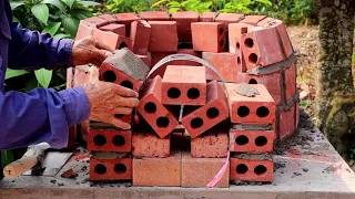 How to Build Wood Fired Brick Pizza Oven in my village | easy diy cement crafts #21