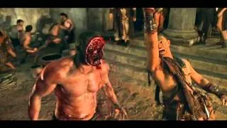 Spartacus brutally kills someone