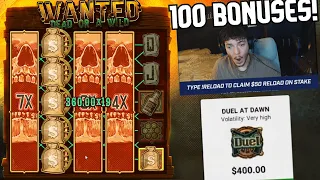 I bought a hundred DUEL BONUSES on WANTED DEAD OR A WILD! (STAKE)