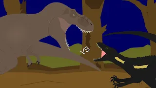 T-Rex vs indoraptor // dinosaur battle // stick nodes pro animation