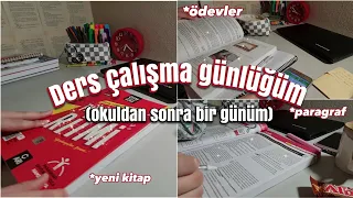 Ders çalışma günlüğüm #2 ❤️‍🔥✨️ | okuldan sonra bir günüm 😶‍🌫️, yeni paragraf kitabı...💓