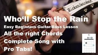 Who'll Stop the Rain free and easy Beginners Guitar Lesson Part 1
