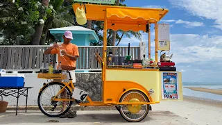 ASMR Cafe Vlog Mini Coffee Shop on Wheels DIY Bicycle Cart Easy Modified Pop Up Kopi Street Baristas