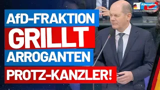 800 Millionen für Kanzleramts-Erweiterung! AfD-Abgeordnete grillen Bundeskanzler Scholz!