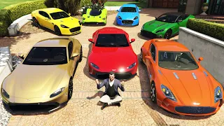 GTA 5 - Stealing Luxury Aston Martin Cars with Michael! | (GTA V Real Life Cars #04)