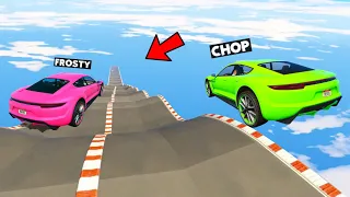 CHOP VS FROSTY AGAIN IN MEGA RAMP NOOB VS PRO RACE GTA 5 CHALLENGE