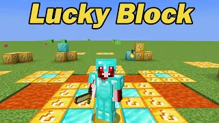 Survivre sur un monde plat avec des lucky blocks ! Minecraft 4