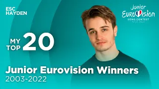My Top 20 - Winners at Junior Eurovision (2003-2022)