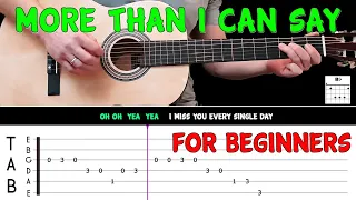 MORE THAN I CAN SAY | Easy guitar melody lesson for BEGINNERS (with tabs) - Leo Sayer